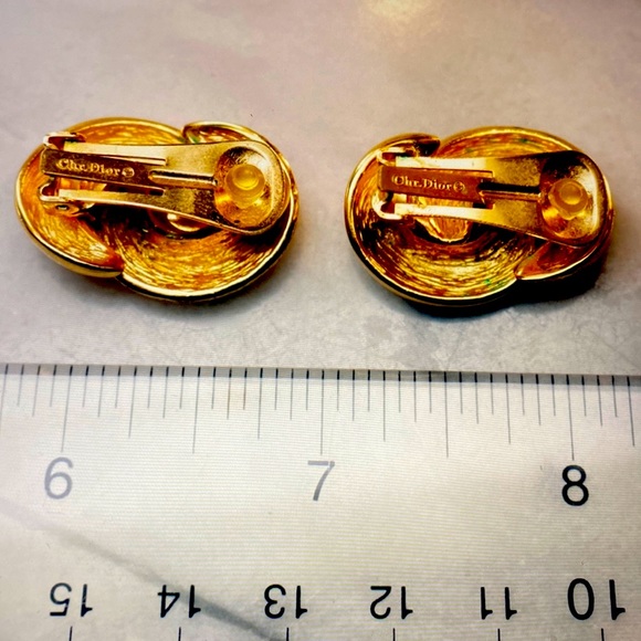 Christian Dior Vintage Signature Clip on Earrings - Picture 7 of 16